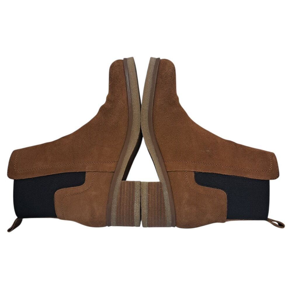 Avellini Chelsea Western Leather Suede Slip On Chic Boots Size 9.5 Cognac Brown - Picture 8 of 12